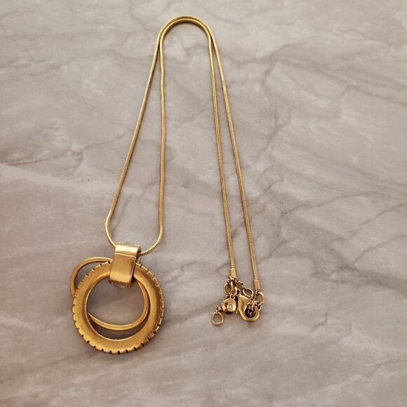 ✨ J.Crew snake Chain Rhinesontes Crystals Hoops Pendant Statement Necklace ✨ - Picture 7 of 12